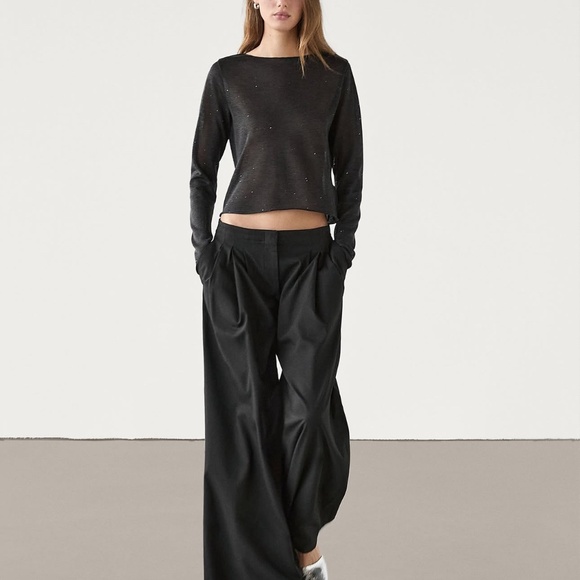 Massimo Dutti Velicine Black Lightweight Sweater - Size XS - NEW. - Picture 8 of 13